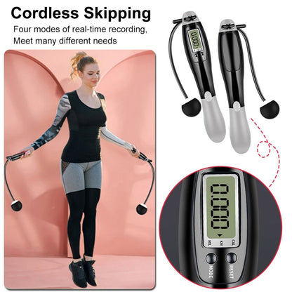 Cordless Skipping Rope  Ropes Smart Screen With Weighted For Sports Fitness