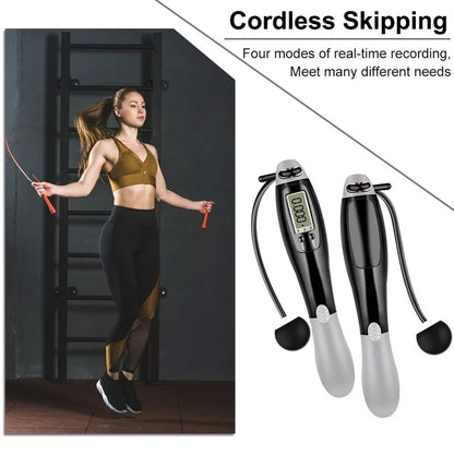 Cordless Skipping Rope  Ropes Smart Screen With Weighted For Sports Fitness
